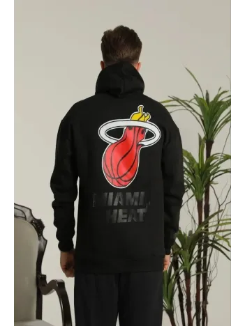 Erkek Oversize Üç İplik Kapüşonlu Sweatshirt –Sırt ve Ön Baskılı, Kanguru Cepli, Rahat Kalıp Maskot Desenli Model - Siyah Erkek Oversize Üç İplik Kapüşonlu Sweatshirt –Sırt ve Ön Baskılı, Kanguru Cepli, Rahat Kalıp Maskot Desenli Model - Siyah