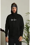 Erkek Kapşonlu Sweatshirt – Oversize Üç İplik Şardonlu Hoodie, “other Lives” Ön & Arka Baskılı, Kanguru Cepli, Kışlık Rahat Günlük Stil - Siyah