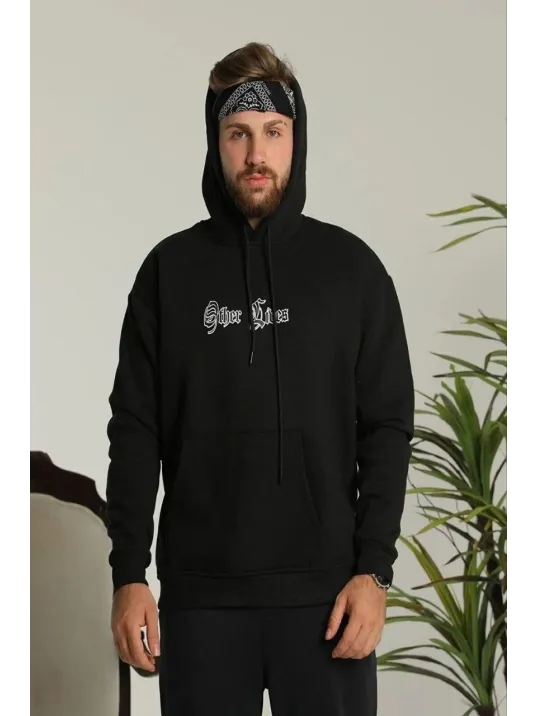 Erkek Kapşonlu Sweatshirt – Oversize Üç İplik Şardonlu Hoodie, “Other Lives” Ön & Arka Baskılı, Kanguru Cepli, Kışlık Rahat Günlük Stil - Siyah Erkek Kapşonlu Sweatshirt – Oversize Üç İplik Şardonlu Hoodie, “Other Lives” Ön & Arka Baskılı, Kanguru Cepli, Kışlık Rahat Günlük Stil - Siyah