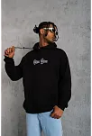 Erkek Kapşonlu Sweatshirt – Oversize Üç İplik Şardonlu Hoodie, “other Lives” Ön & Arka Baskılı, Kanguru Cepli, Kışlık Rahat Günlük Stil - Siyah