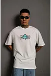 Erkek Sırt Baskılı T-shirt - Beyaz