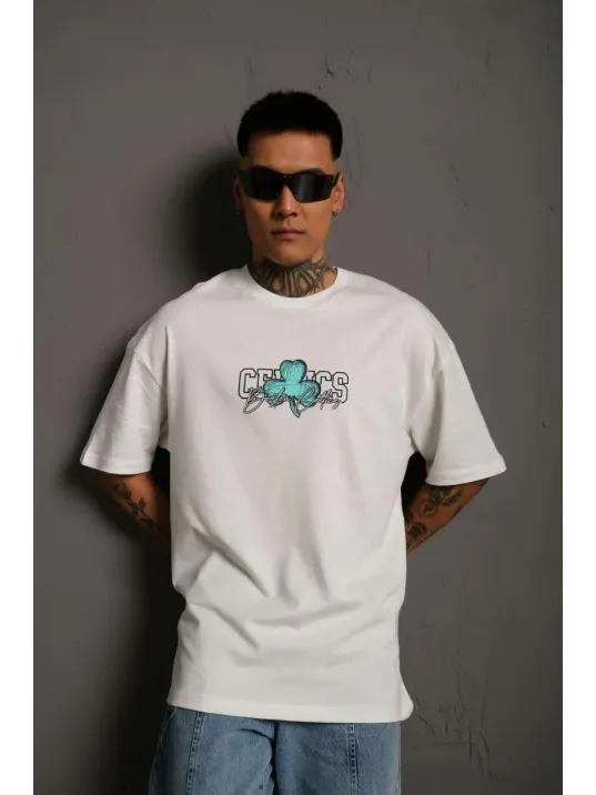 Erkek Sırt Baskılı T-shirt - Beyaz Erkek Sırt Baskılı T-shirt - Beyaz