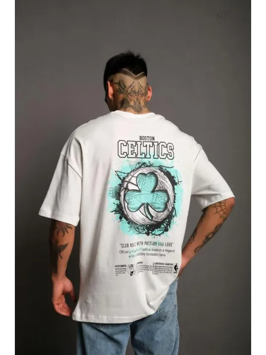 Erkek Sırt Baskılı T-shirt - Beyaz Erkek Sırt Baskılı T-shirt - Beyaz