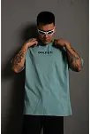 Erkek Oversize Baskılı Tişört – Golf Gtı Retro Araba Desenli, Ön & Arka Dijital Baskı, Sokak Modası Stil - Mint Yeşili