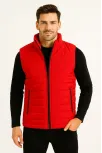 Erkek Şişme Fermuarlı Yelek Su İtici Kapitone Astarlı Kumaş Cepli Hafif Kışlık Spor Rahat Kalıp - Kırmızı Erkek Şişme Fermuarlı Yelek Su İtici Kapitone Astarlı Kumaş Cepli Hafif Kışlık Spor Rahat Kalıp - Kırmızı