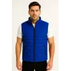 Erkek Şişme Fermuarlı Yelek Su itici Kapitone Astarlı Kumaş Cepli Hafif Kışlık Spor Rahat Kalıp - Saks Mavisi