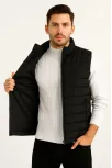 Erkek Şişme Fermuarlı Yelek Su İtici Kapitone Astarlı Kumaş Cepli Hafif Kışlık Spor Rahat Kalıp - Siyah Erkek Şişme Fermuarlı Yelek Su İtici Kapitone Astarlı Kumaş Cepli Hafif Kışlık Spor Rahat Kalıp - Siyah