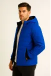 Erkek Şişme Kapüşonlu Fermuarlı Mont Su İtici Kapitone Astarlı Kumaş Cepli Kışlık Rahat Kalıp - Saks Mavisi Erkek Şişme Kapüşonlu Fermuarlı Mont Su İtici Kapitone Astarlı Kumaş Cepli Kışlık Rahat Kalıp - Saks Mavisi