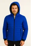 Erkek Şişme Kapüşonlu Fermuarlı Mont Su İtici Kapitone Astarlı Kumaş Cepli Kışlık Rahat Kalıp - Saks Mavisi Erkek Şişme Kapüşonlu Fermuarlı Mont Su İtici Kapitone Astarlı Kumaş Cepli Kışlık Rahat Kalıp - Saks Mavisi