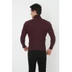 Erkek Tam Boğazlı Fitilli Likrali Koşkorse Badi - Bordo
