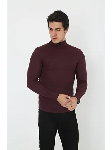 Erkek Tam Boğazlı Fitilli Likrali Koşkorse Badi - Bordo