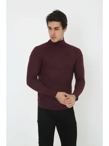 Erkek Tam Boğazlı Fitilli Likrali Koşkorse Badi - Bordo