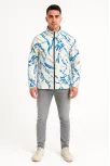 Erkek Tam Fermuarlı Desenli Polar Sweat Lightning Desen Yakalı, Uzun Kollu, Oversize Rahat Kalıp - Beyaz Erkek Tam Fermuarlı Desenli Polar Sweat Lightning Desen Yakalı, Uzun Kollu, Oversize Rahat Kalıp - Beyaz