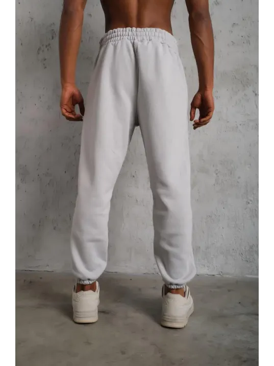 Erkek Üç İplik Alt Eşofman Lastikli - Gri