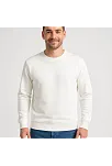 Erkek Üç İplik Düz Bisiklet Yaka Sweatshirt - Beyaz
