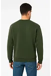 Erkek Üç İplik Düz Bisiklet Yaka Sweatshirt - Haki