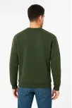Erkek Üç İplik Düz Bisiklet Yaka Sweatshirt - Haki