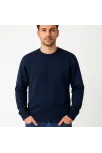 Erkek Üç İplik Düz Bisiklet Yaka Sweatshirt - Lacivert