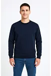 Erkek Üç İplik Düz Bisiklet Yaka Sweatshirt - Lacivert