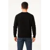 Erkek Üç İplik Düz Bisiklet Yaka SweatShirt - Siyah