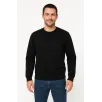 Erkek Üç İplik Düz Bisiklet Yaka SweatShirt - Siyah
