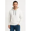 Erkek Üç İplik Kapüşonlu Kanguru Cepli SweatShirt hoodie - Beyaz