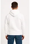 Erkek Üç İplik Kapüşonlu Kanguru Cepli Sweatshirt Hoodie - Beyaz