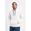 Erkek Üç İplik Kapüşonlu Kanguru Cepli SweatShirt hoodie - Beyaz