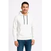 Erkek Üç İplik Kapüşonlu Kanguru Cepli SweatShirt hoodie - Beyaz