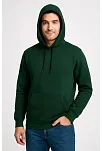 Erkek Üç İplik Kapüşonlu Kanguru Cepli Sweatshirt Hoodie - Haki