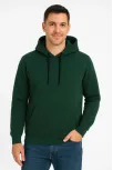Erkek Üç İplik Kapüşonlu Kanguru Cepli Sweatshirt Hoodie - Haki