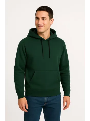 Erkek Üç İplik Kapüşonlu Kanguru Cepli SweatShirt hoodie - Haki Erkek Üç İplik Kapüşonlu Kanguru Cepli SweatShirt hoodie - Haki