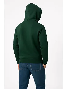 Erkek Üç İplik Kapüşonlu Kanguru Cepli Sweatshirt Hoodie - Haki