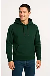 Erkek Üç İplik Kapüşonlu Kanguru Cepli Sweatshirt Hoodie - Haki