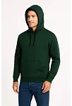 Erkek Üç İplik Kapüşonlu Kanguru Cepli Sweatshirt Hoodie - Haki