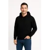 Erkek Üç İplik Kapüşonlu Kanguru Cepli SweatShirt hoodie - Siyah