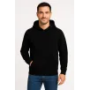 Erkek Üç İplik Kapüşonlu Kanguru Cepli SweatShirt hoodie - Siyah