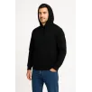 Erkek Üç İplik Kapüşonlu Kanguru Cepli SweatShirt hoodie - Siyah