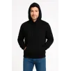 Erkek Üç İplik Kapüşonlu Kanguru Cepli SweatShirt hoodie - Siyah
