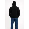 Erkek Üç İplik Kapüşonlu Kanguru Cepli SweatShirt hoodie - Siyah