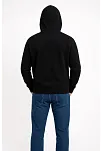 Erkek Üç İplik Kapüşonlu Kanguru Cepli Sweatshirt Hoodie - Siyah