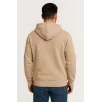 Erkek Üç İplik Kapüşonlu Tam Fermuarlı Kanguru Çepli SweatShirt Hoodie - Bej