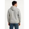 Erkek Üç İplik Kapüşonlu Tam Fermuarlı Kanguru Çepli SweatShirt Hoodie - Gri