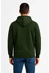 Erkek Üç İplik Kapüşonlu Tam Fermuarlı Kanguru Cepli Sweatshirt Hoodie - Haki