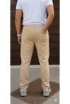 Erkek Üç İplik Kışlık Pamuklu Ovarsize Bağcıklı Düz Paça Cepli Eşofman Altı Spor Rahat Model - Bej