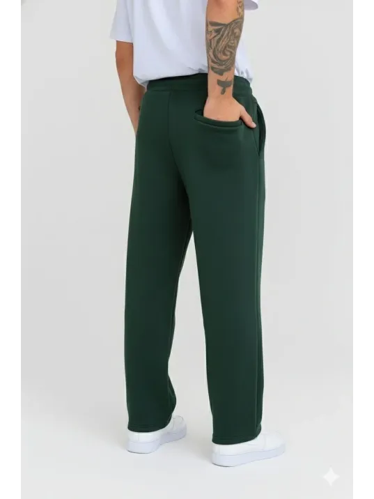 Erkek Üç İplik Kışlık Pamuklu Ovarsize Bağcıklı Düz Paça Cepli Eşofman Altı Spor Rahat Model - Haki Erkek Üç İplik Kışlık Pamuklu Ovarsize Bağcıklı Düz Paça Cepli Eşofman Altı Spor Rahat Model - Haki