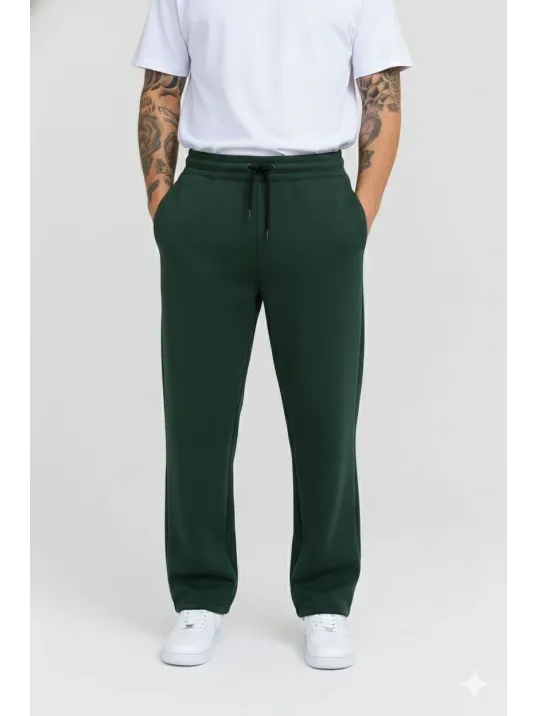 Erkek Üç İplik Kışlık Pamuklu Ovarsize Bağcıklı Düz Paça Cepli Eşofman Altı Spor Rahat Model - Haki Erkek Üç İplik Kışlık Pamuklu Ovarsize Bağcıklı Düz Paça Cepli Eşofman Altı Spor Rahat Model - Haki