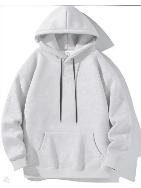 Kadın Uzun Kol Kapşonlu Basic Sweatshirt Hoodie - Gri