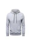 Erkek Uzun Kol Kapşonlu Basic Sweatshirt Hoodie - Gri