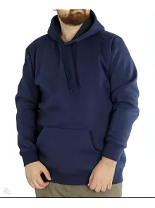 Erkek Uzun Kol Kapşonlu Basic Sweatshirt Hoodie - Lacivert